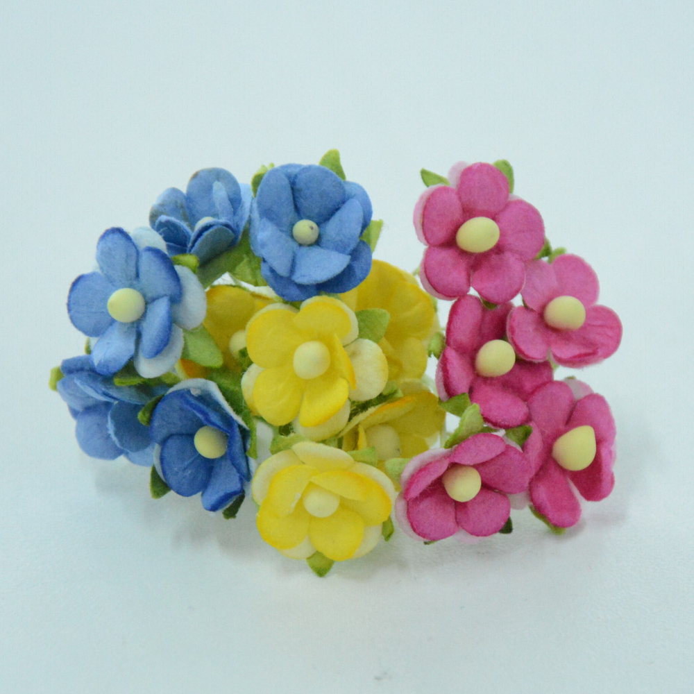 Цветок круглый бумажный мелкий, цвет в ассортименте