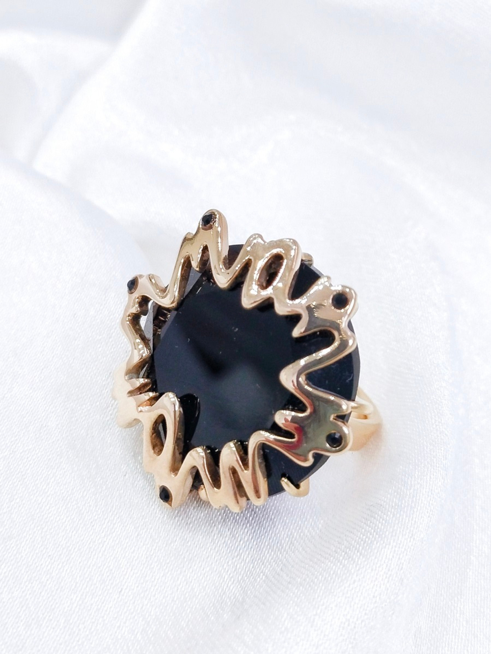 "Астероид" кольцо в золотом покрытии из коллекции "Дизайн" от Jenavi