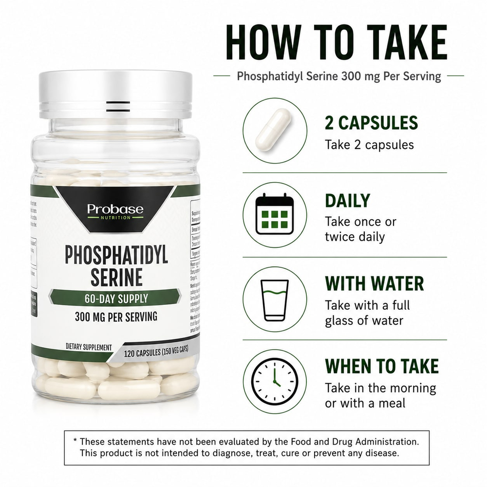Probase Nutrition, Фосфатидилсерин, 120 капсул (150 мг на капсулу)