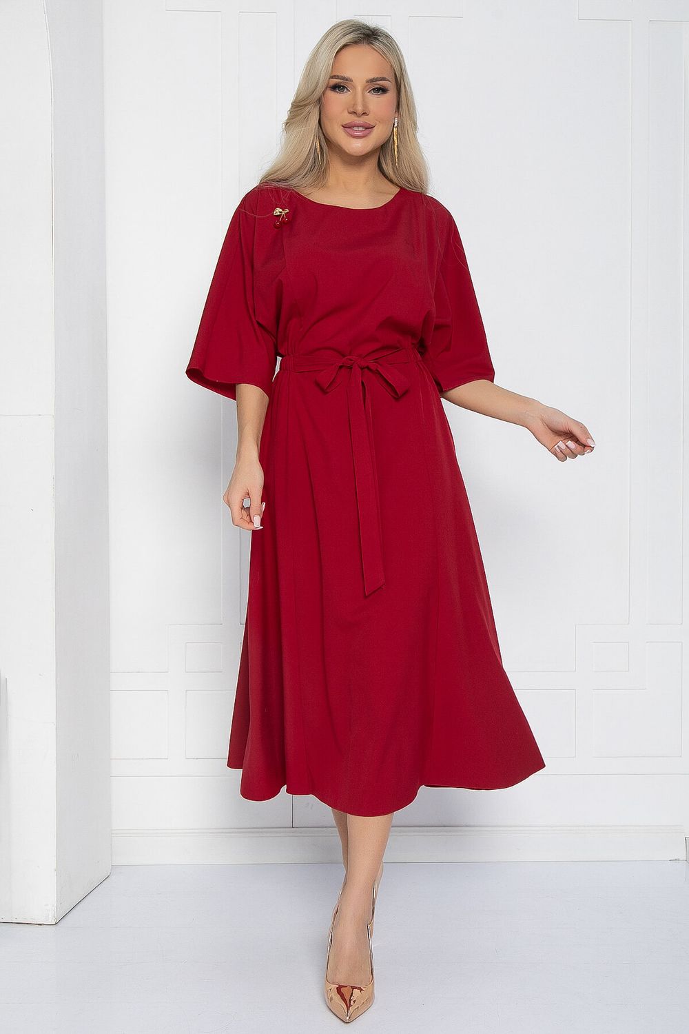 Платье Воздушный полёт (бордовое) П12475-15 LT Collection