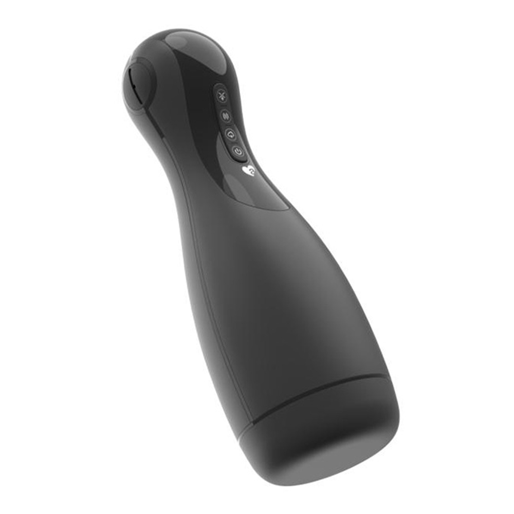 Черный вибромастурбатор с имитацией орального секса Amovibe Good Night Pro Squeezing, Sucking & Vibrating Masturbator