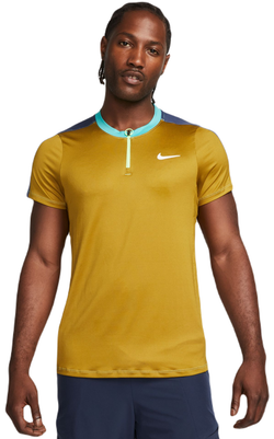 Мужское теннисное поло Nike Court Dri-Fit Advantage Polo - bronzine/diffused blue/washed teal/white