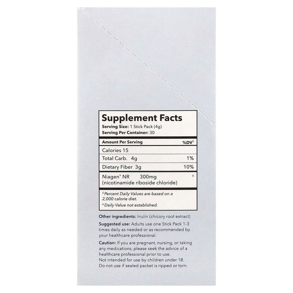 Tru Niagen, NAD+, никотинамид рибозид, без добавок, 30 пакетиков по 4 г (0,14 унции)