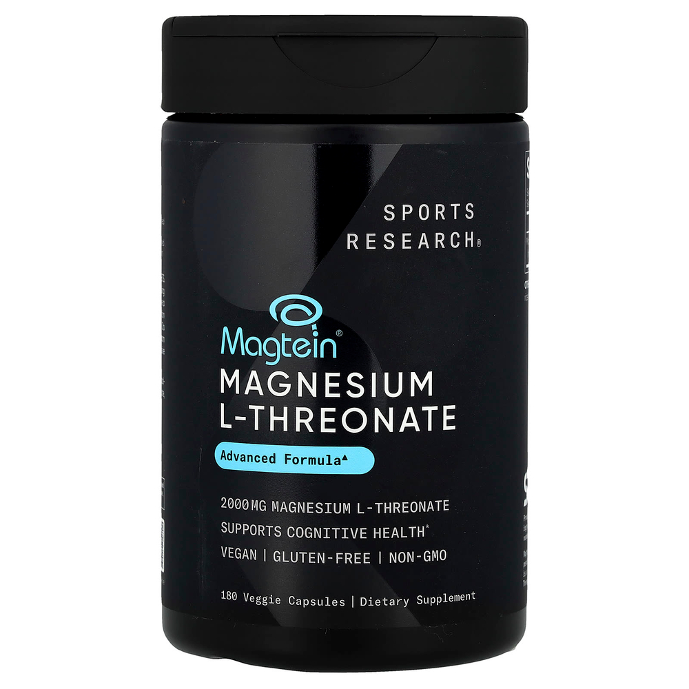 Sports Research, Magtein®, L-треонат магния, 180 растительных капсул (666 мг на капсулу)