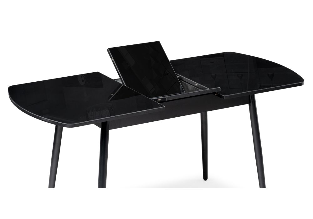 Стеклянный стол Бейкер 120(152)х70х75,5 черный