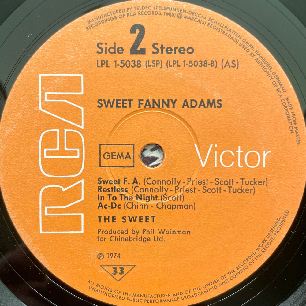 The Sweet - Sweet Fanny Adams (Германия 1974г.)