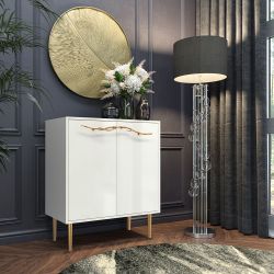 Комод Арт Колор Стайл Голд с 2 полками Белый опал