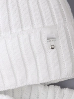 Шапка для девочки осенняя c ушками и снуд