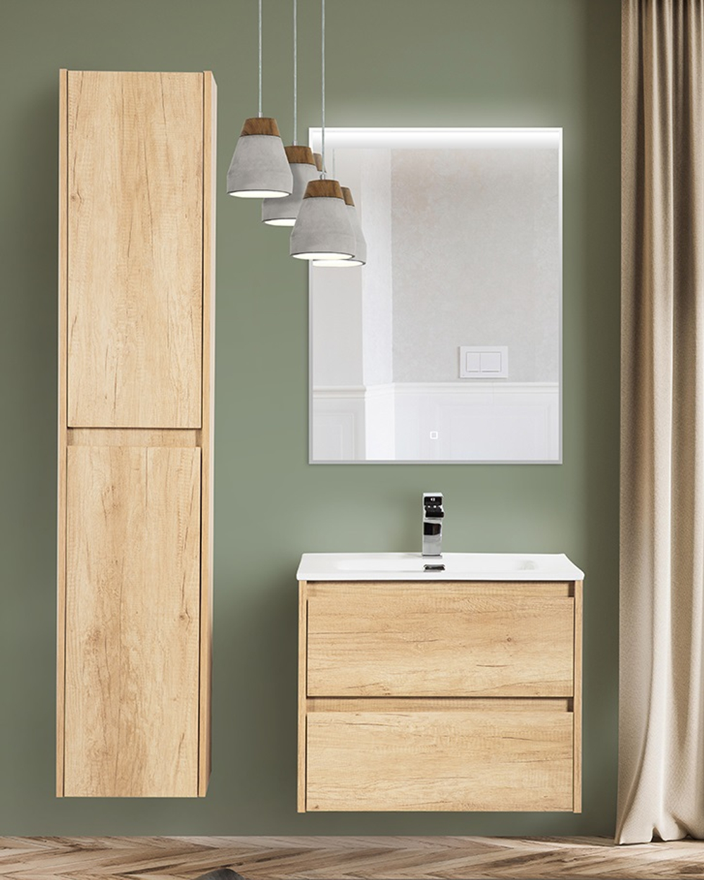 Тумба подвесная с раковиной BelBagno KRAFT-700-2C-SO-RNN