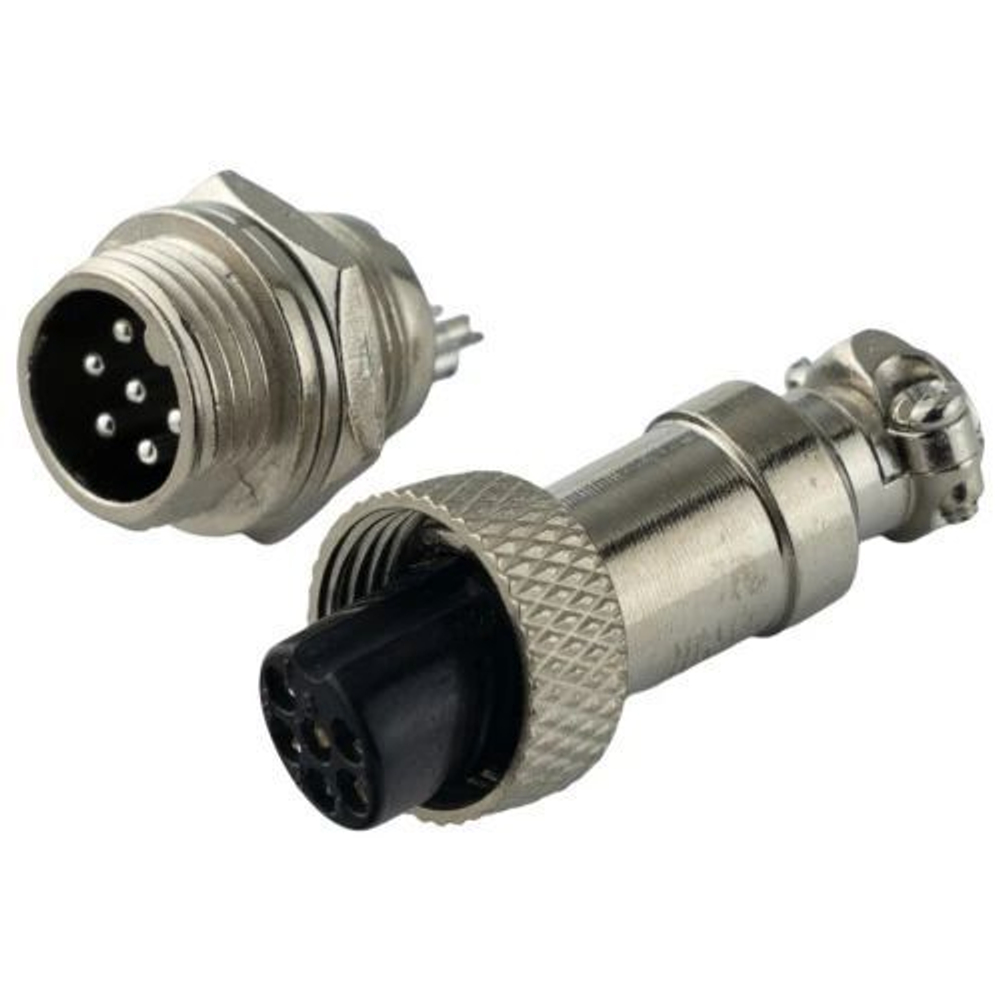 Авиационный разъем GX12 6Pin (штекер+гнездо)