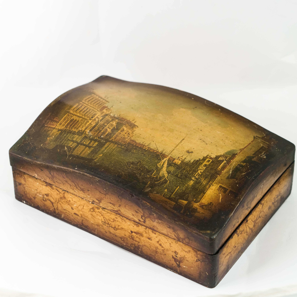 Карманные серебряные часы с парусником