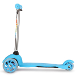 Самокат трехколесный, колеса PVC со светом 110мм, оранжевый, размер 52х10,5см, ручка металл.съемная