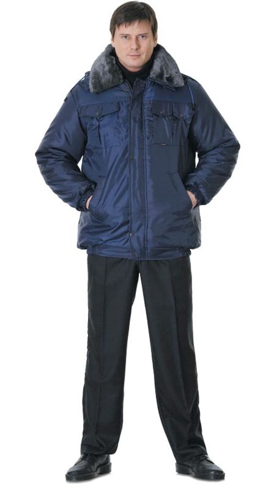 Куртка Охранника зимняя короткая тёмно-синяя