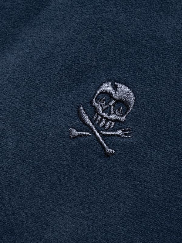 Брюки Logo оверсайз темно-синие - фото 3