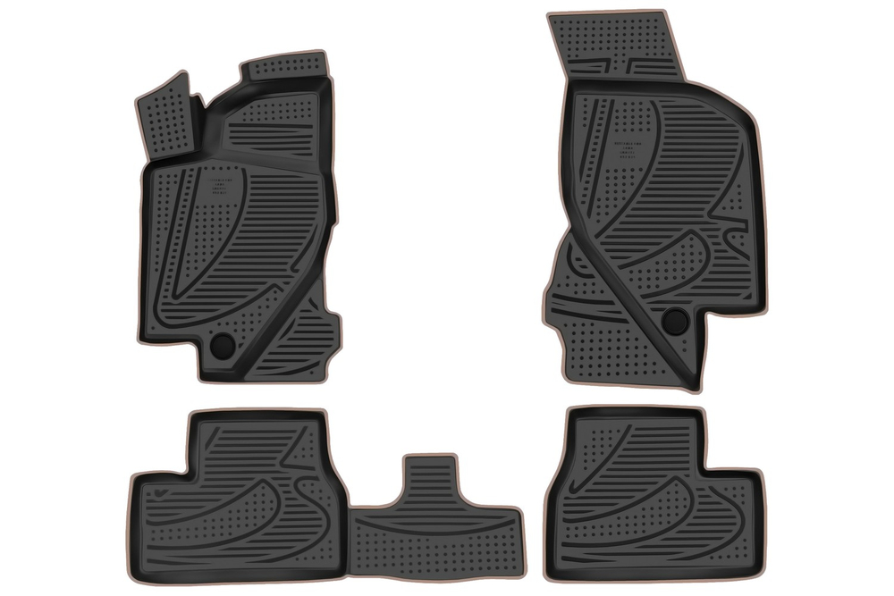 Коврики в салон для LADA Granta, 2011-, 4 шт. (бежевый кант, полиуретан) KANT.F520250E1.BG