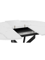 Стол кухонный круглый Стекло матовое мрамор 100(132)х75х75см