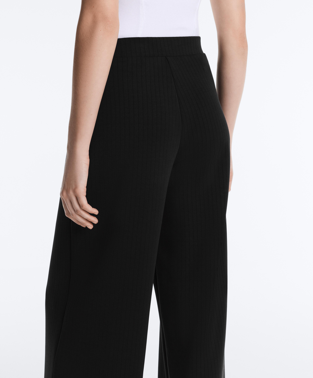 OYSHO Прямые полосатые брюки с мягкой на ощупь модальной тканью. черный