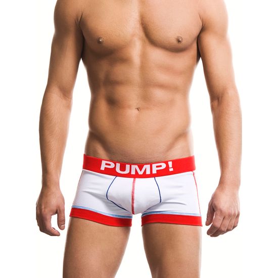 Мужские трусы боксеры белые с красной окантовкой PUMP! Hockey