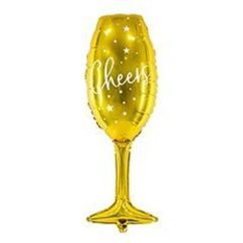 ПД Фигура, Бокал, Cheers, золото, 33"/82 см х 13"/32
