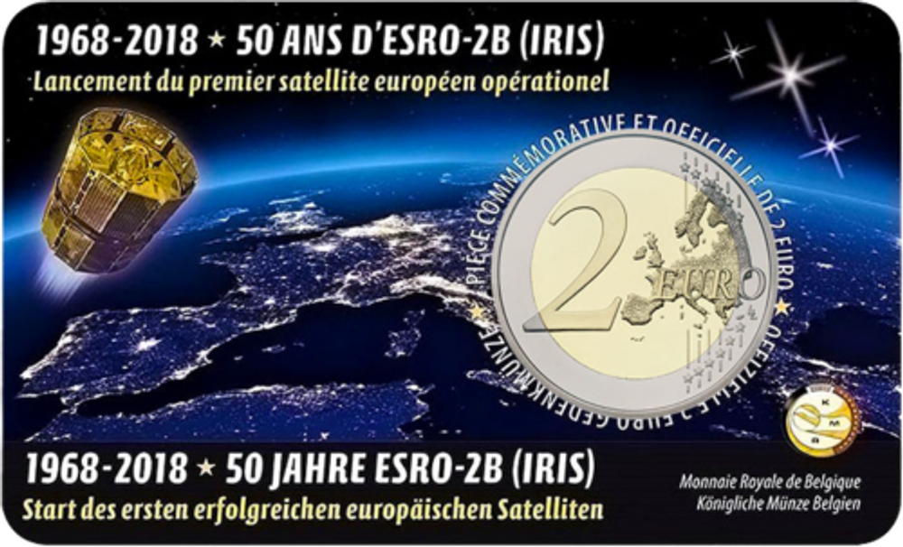 Belgium 2 Euro 2018: 50th Anniversarry of Launch of European Satellite ESRO-2B