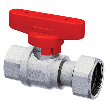 Кран шаровой хром. 3/4'ВР -1"накид.гайка (бабочка, красн.)