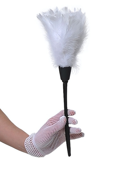 Белая перьевая щеточка горничной (Цвет: белый с черным)