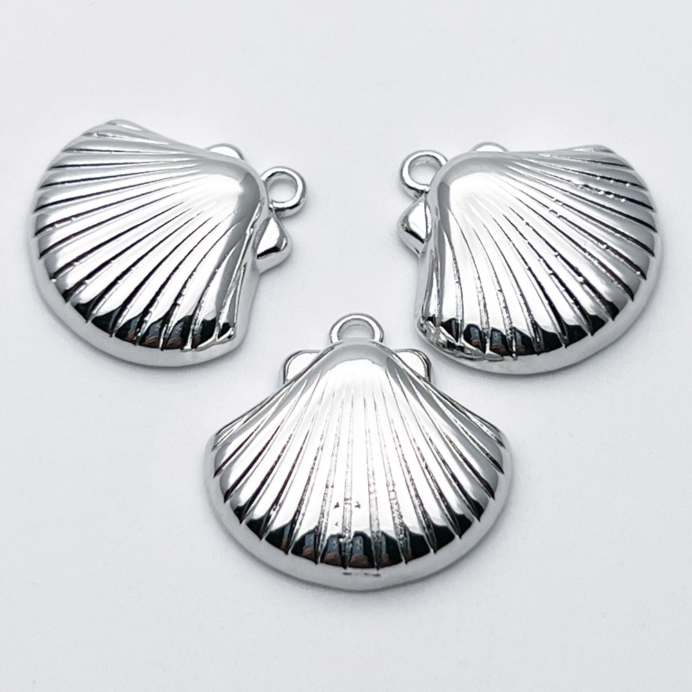 Подвеска Ракушка, цвет серебро (родий), размер 19*20 мм, цена за 1 шт