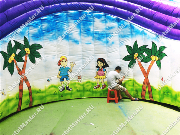 Как происходит декорирование надувного батута Как происходит декорирование надувного батута