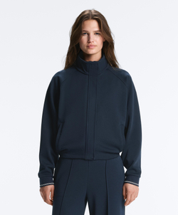 Oysho Куртка пике из хлопка с контрастным Piping, синий