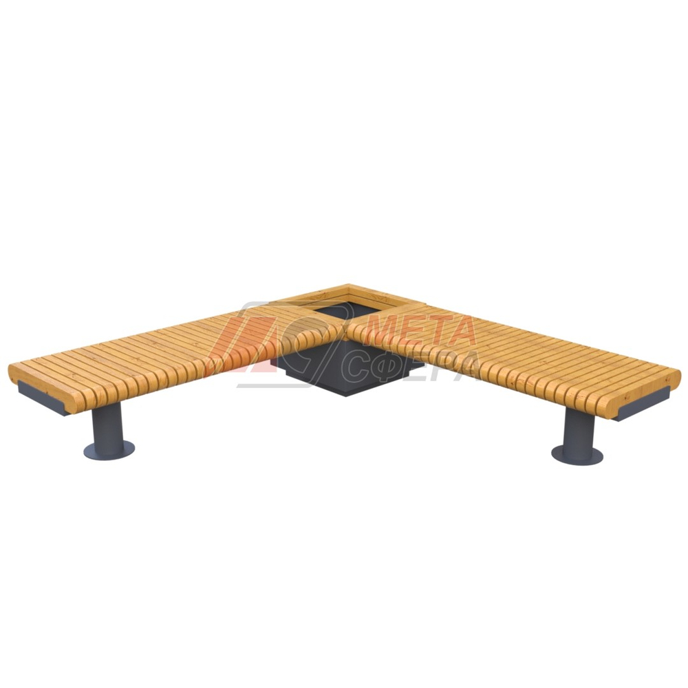 Лавка Rail Road 01 угловая с вазоном