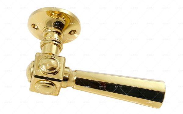 Ручка латунь нажимная Грани полированная латунь