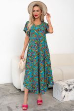 Платье Магия лета (синий/узор)-54р-р Р11-867/35 Nikol