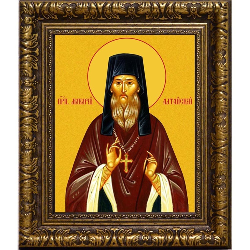 Макарий Алтайский преподобный. Икона на холсте.