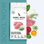Bowl wow корм сухой для взрослых собак мелких пород с индейкой, рисом и розмарином