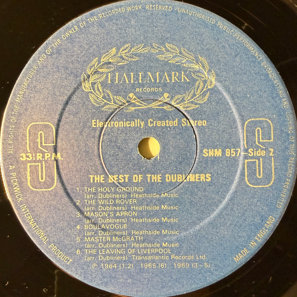 The Dubliners ‎– The Best Of The Dubliners (Англия 1974г.)