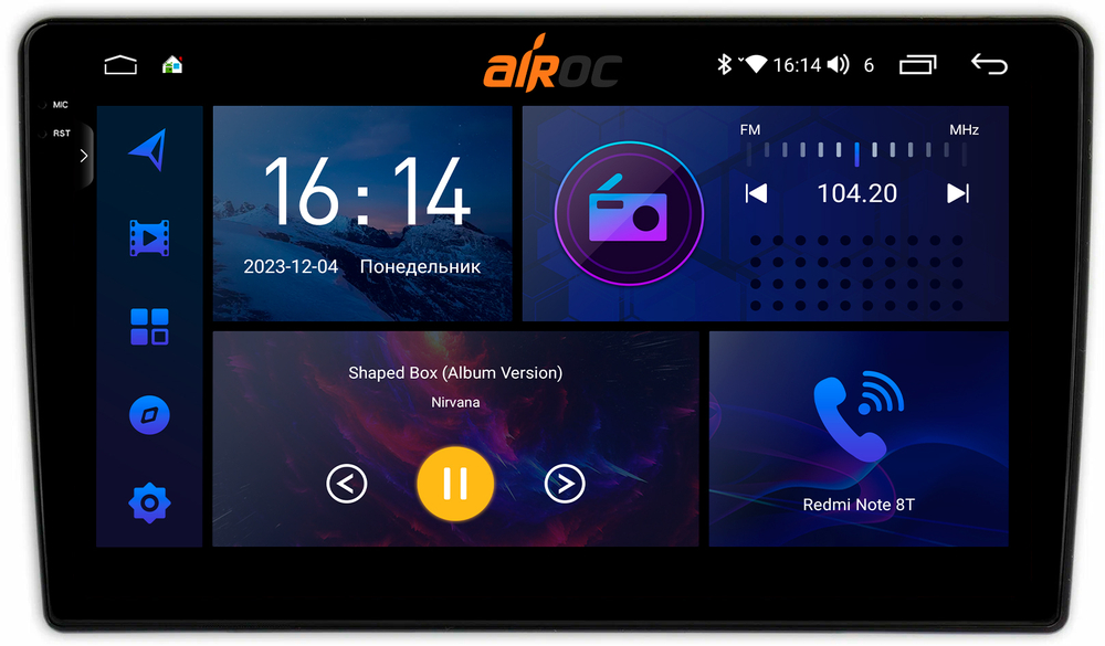 Магнитола для Hyundai H1 / Grand Starex 2007-2015 - AIROC 2K RI-2007 Android 12, QLed+2K, ТОП процессор, 8/128Гб, CarPlay, SIM-слот