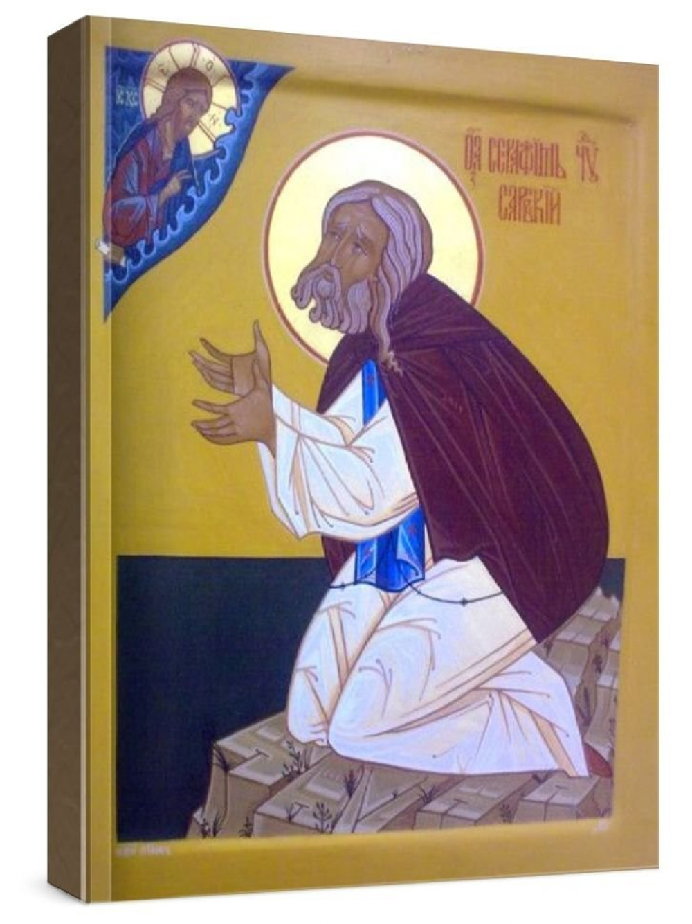 Серафим Саровский (рукописная икона)