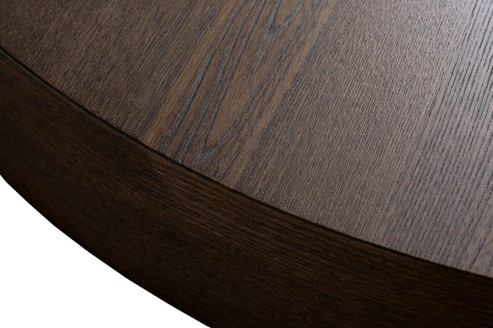 Стол журнальный круглый d110x30см Garda Decor темный шпон для гостиной