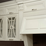 Комплект кухонной мебели с островом Pantheon, цвет белый, комплект бытовой техники включает в себя встраиваемую вытяжку, смеситель, духовой шкаф и варочную поверхность, 49450/2