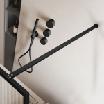 Душевая перегородка Walk-In VSW-1HP900FLB, 900*2000, черный матовый, стекло рифленое