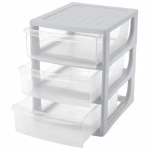 Комод - органайзер «Econova», 3 ящика, формат А5, цвет светло-серый, 19,5*25,4*26,4см