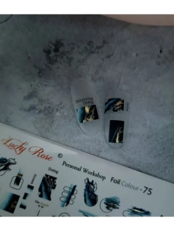 Lucky Rose Слайдеры наклейки для длинных ногтей Foil 075