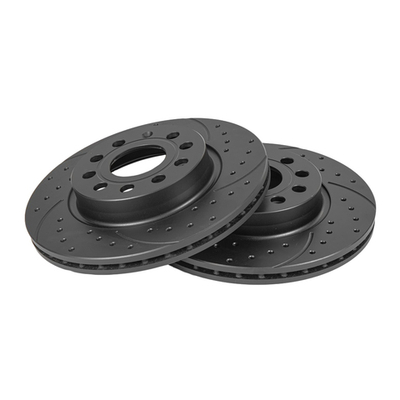 Диск тормозной GANZ передний перфорированный PRO-Line с покрытием (комплект - 2 шт) AUDI / SEAT / SKODA / VW Арт.: GIJ10004S