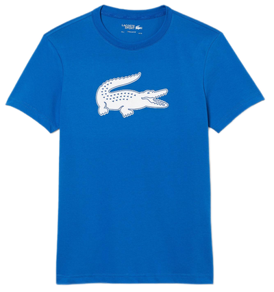 Футболка мужская теннисная Lacoste SPORT 3D Print Crocodile Breathable Jersey T-shirt - blue/white