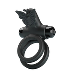 Черное эрекционное виброкольцо Passionate Ring IX