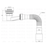 PCC165-0 Сифон для душевого поддона с механизмом click-cluck, с г.тр1 1/2″-40/50мм,выс 80 мм