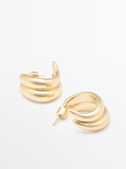 Massimo Dutti Серьги-кольца, золотистый