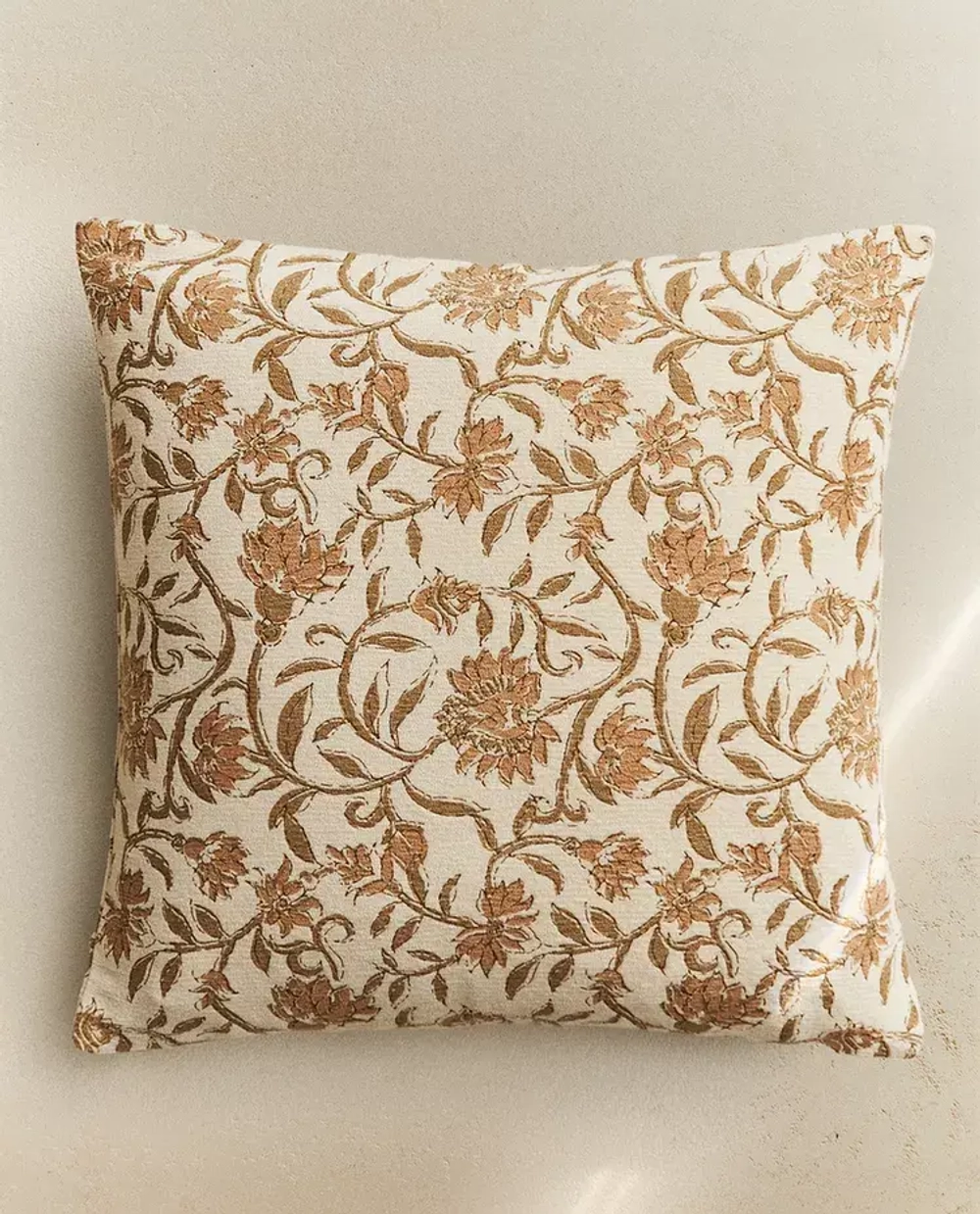 ZARA HOME НАВОЛОЧКА ДЛЯ ДЕКОРАТИВНОЙ ПОДУШКИ ИЗ СИНЕЛИ, ЭКРЮ