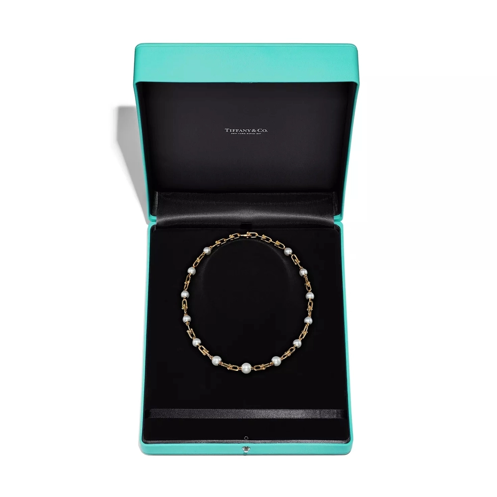 Колье из жёлтого золота с жемчугом, Tiffany ⚜️Hard Wear Pearl