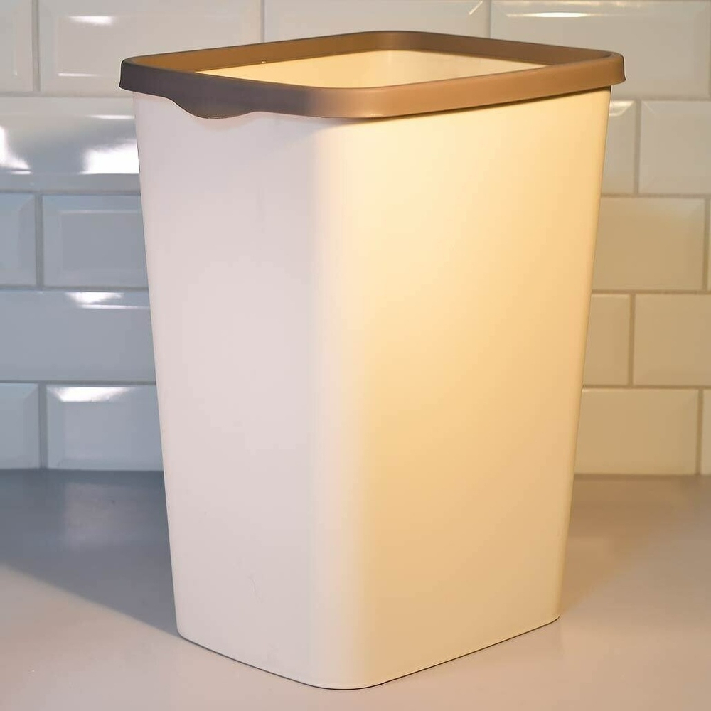 Ведро для мусора 20л с фиксатором "Tandem", слоновая кость/шоколад